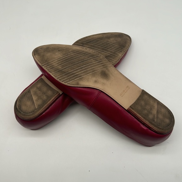 Vintage 90s Partners Mervyns Fuisha Pink Leather Pointed Toe Shoe Slip On Flats - Picture 10 of 16